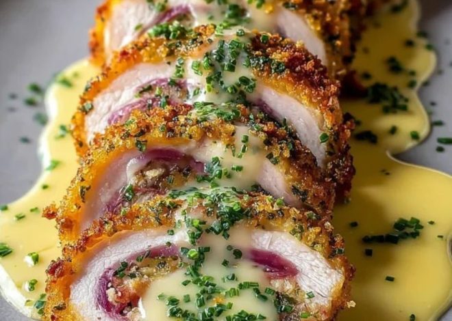 Crispy Chicken Cordon Bleu with Creamy Dijon Sauce