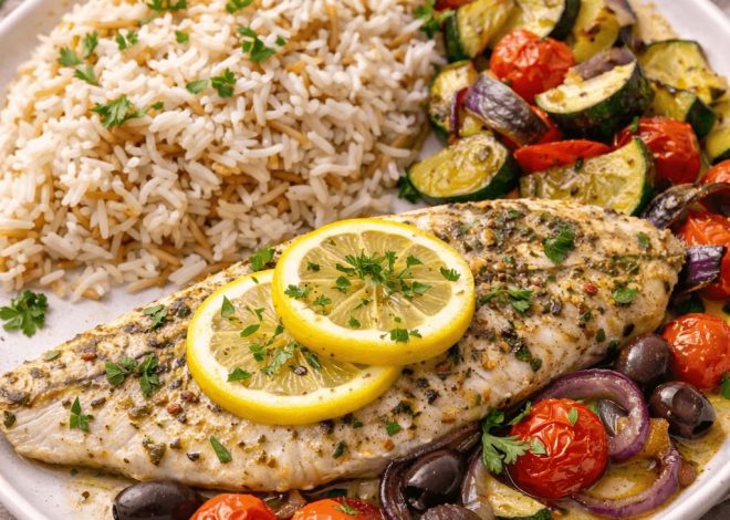 Baked Mediterranean Sea Bass yang Kaya Aroma Herbal