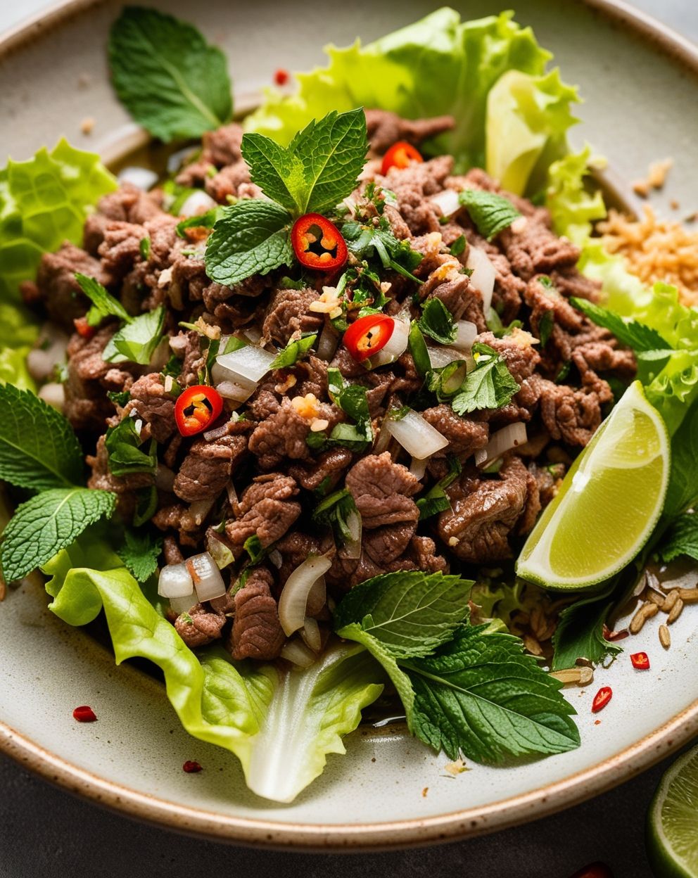 Lap Khmer: Resep Salad Daging Sapi Khas Kamboja